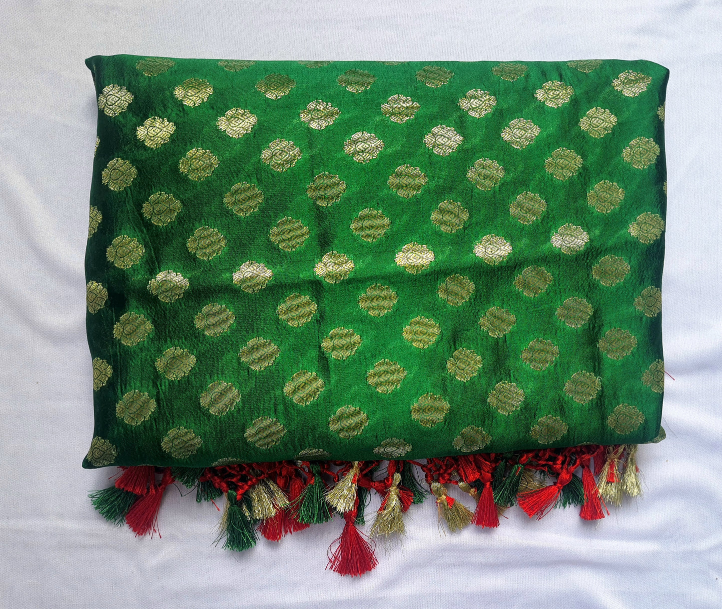 Green Katan Silk Border Buti Banarasi Dupatta