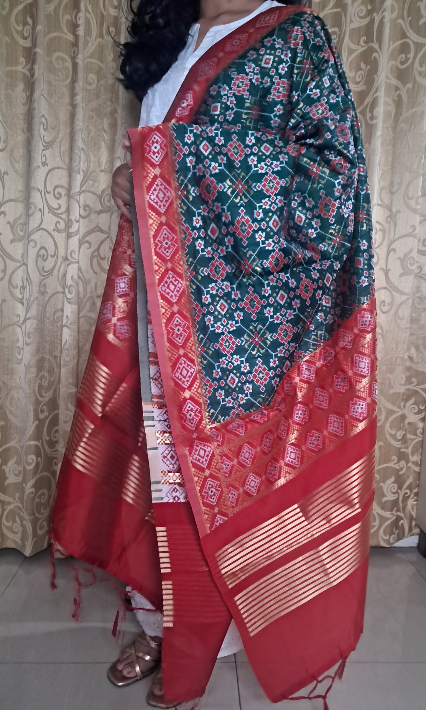 Green Patola Silk Banarasi Dupatta